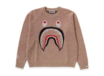 A BATHING APE Shark Wool Mix Sweater "Beige"