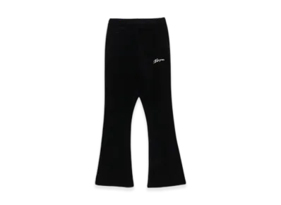 A BATHING APE Washed Multi Logo Rhinestone Velour Bootcut Fit Pants "Black"