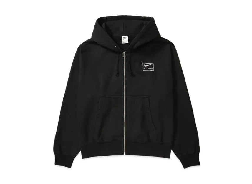 Stussy x Nike Stone Washed Fleece Zip Hoodie "Black" (Asia Size) FJ9176-010