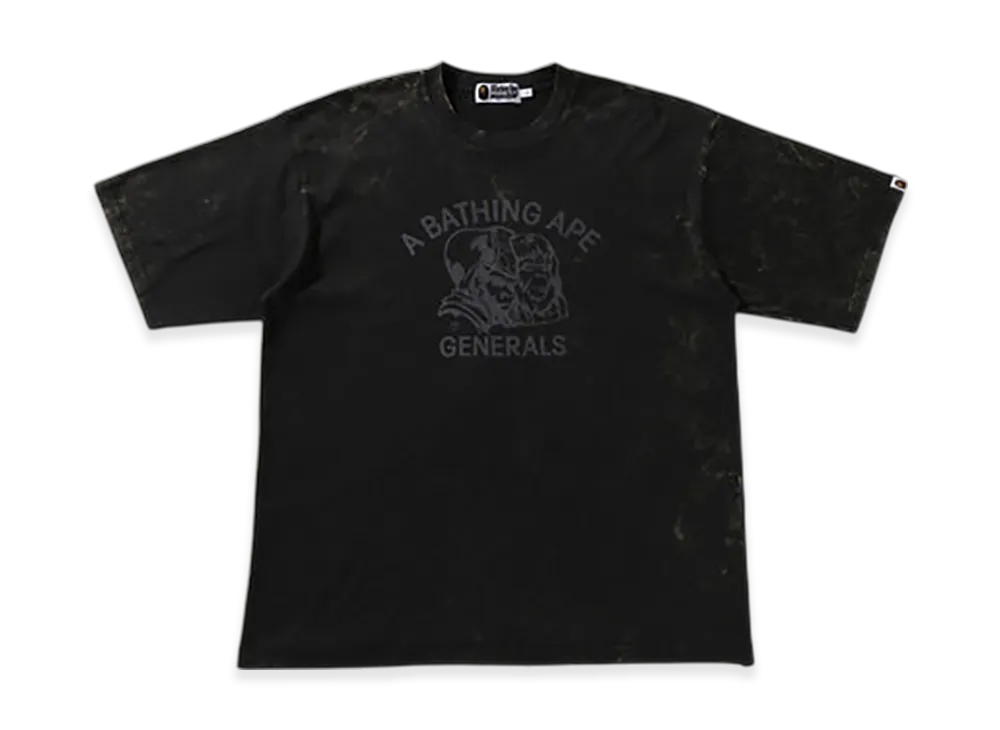 A BATHING APE Pigment Dye Generals Relaxed Fit Tee "Black"