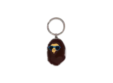 A BATHING APE Resort Ape Head Metal Keychain "Brown"