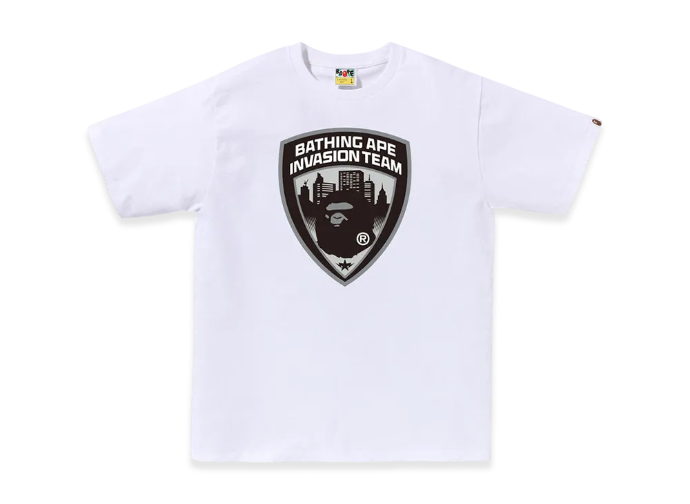 A BATHING APE Security Emblem Tee "White"