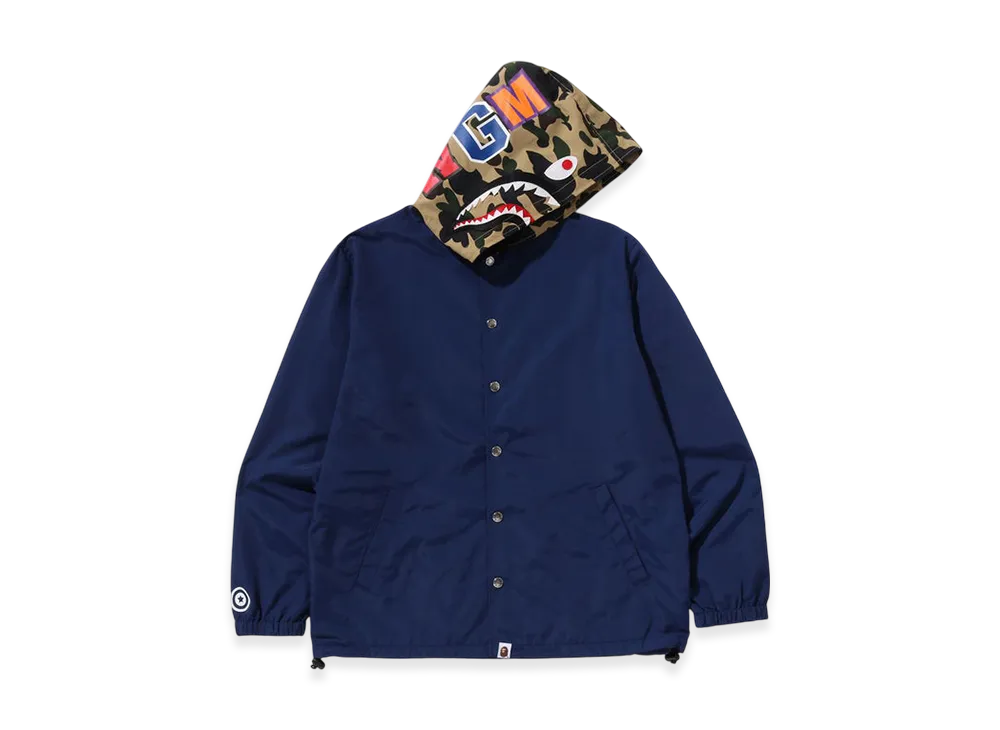 A BATHING APE Shark Coach Jacket "Navy"