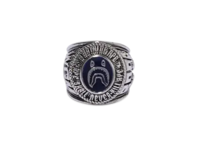 A BATHING APE Shark College Ring "Silver"