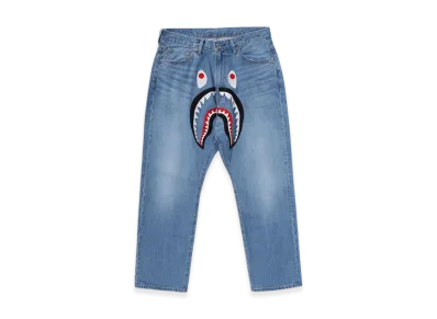 A BATHING APE Shark Loose Fit 13 Oz Denim Pants "Indigo"