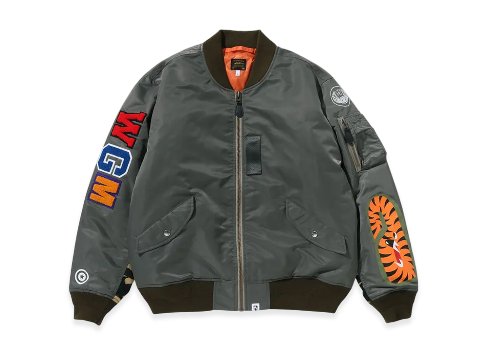 A BATHING APE Shark MA-1 "Olive Drab"