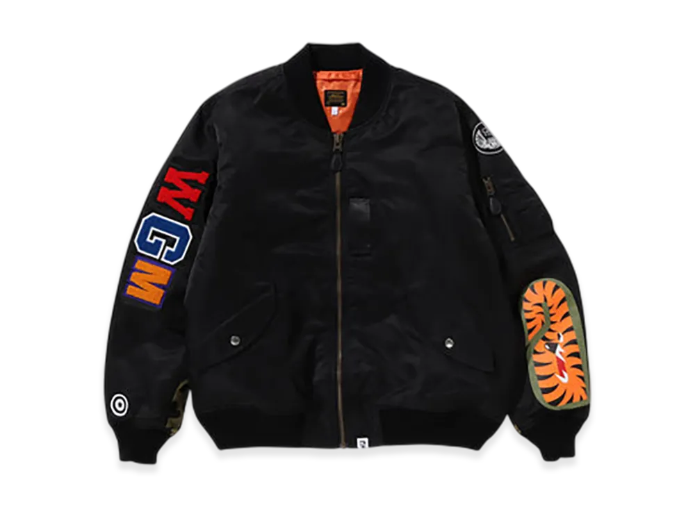 A BATHING APE Shark MA-1 "Black"