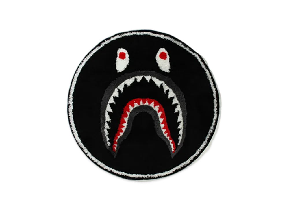 A BATHING APE Shark Rug Mat "Black"