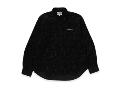 A BATHING APE Solid Camo Corduroy Relaxed Fit LS Shirt "Black"