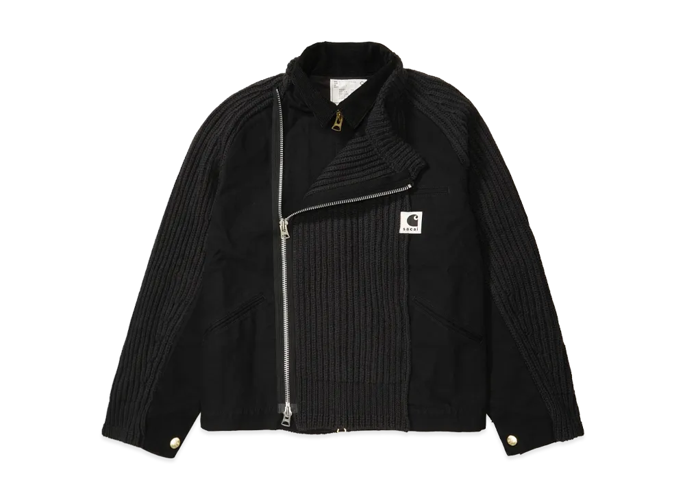 sacai x Carhartt WIP Washed Duck x Wool Knit Blouson Mens "Black"
