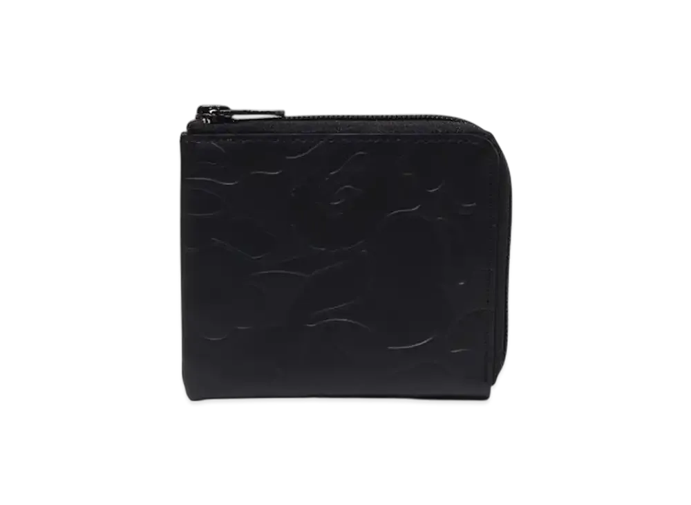 A BATHING APE Solid Camo Leather Wallet #3 "Black"