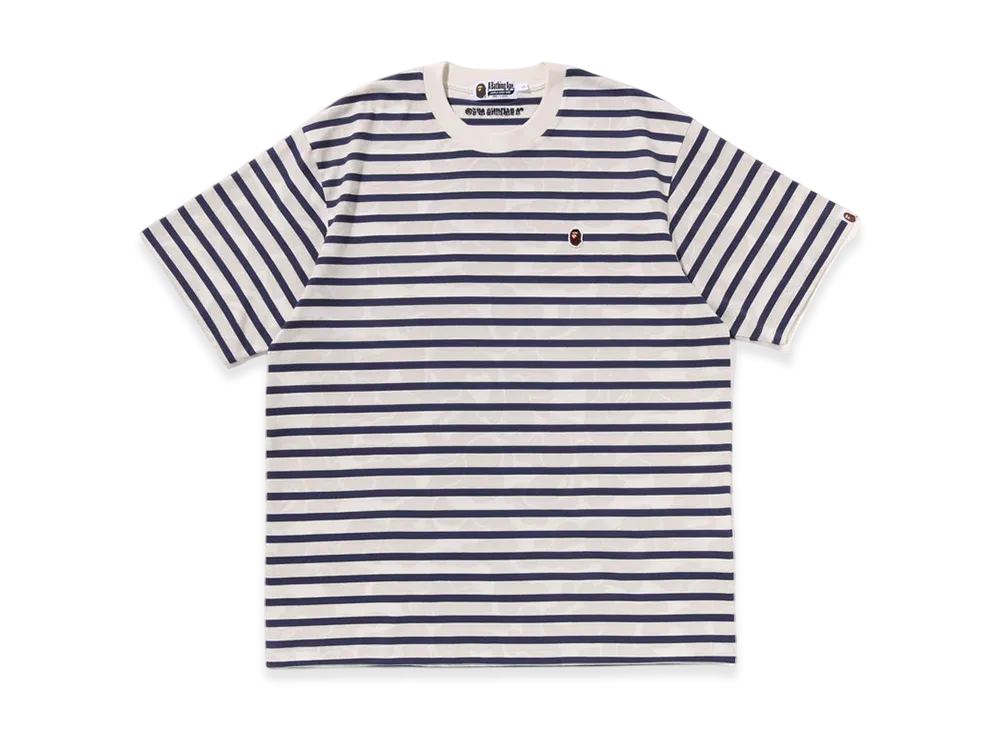 A BATHING APE Solid Camo Stripe One Point Relaxed Fit Tee "Ivory"