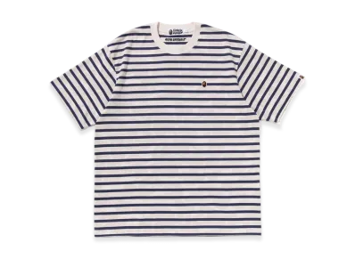 A BATHING APE Solid Camo Stripe One Point Relaxed Fit Tee "Ivory"
