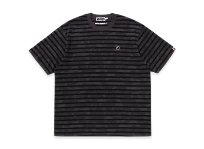 A BATHING APE Solid Camo Stripe One Point Relaxed Fit Tee "Charcoal"