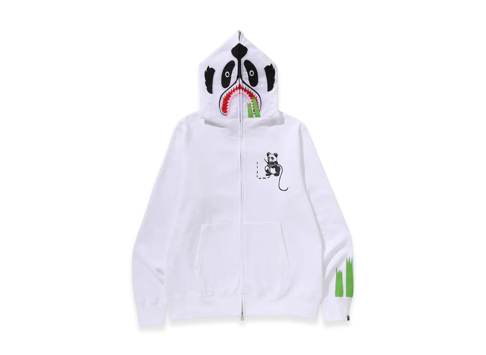 A BATHING APE Panda Full Zip Hoodie "White"