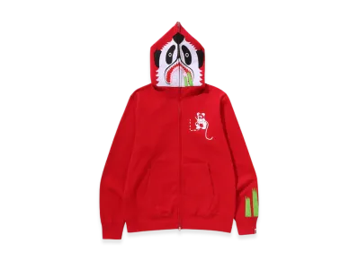 A BATHING APE Panda Full Zip Hoodie "Red"