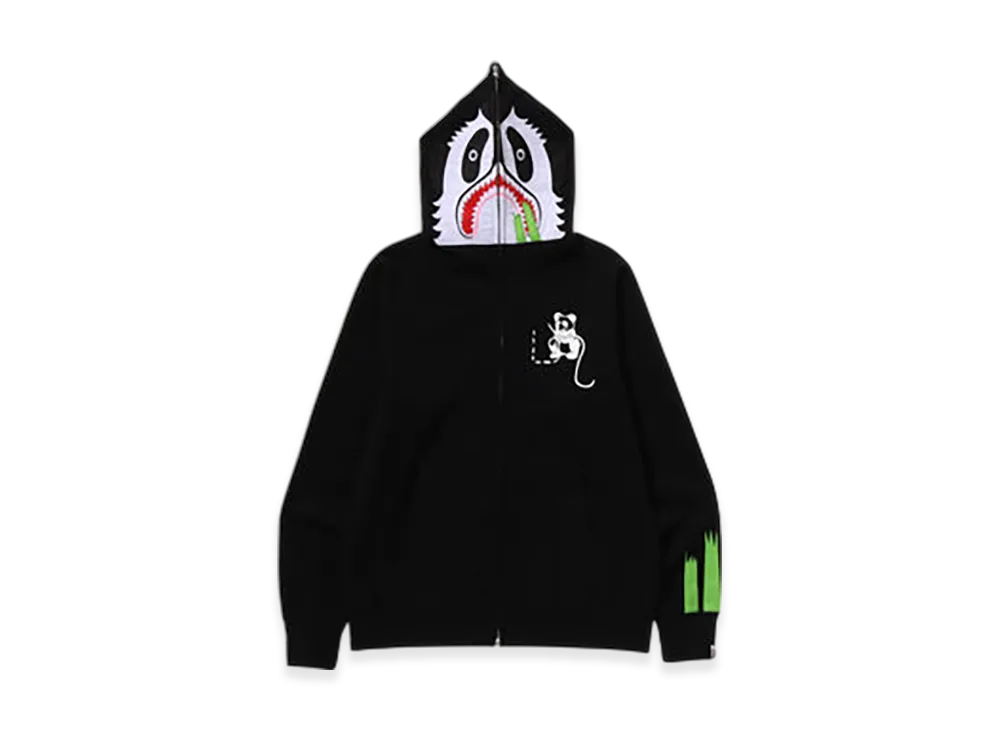 A BATHING APE Panda Full Zip Hoodie "Black"