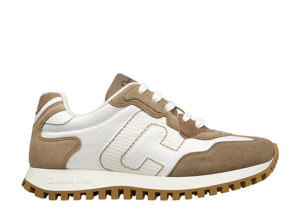 ディオール ウィメンズ セ ディオール スニーカー テクニカル メッシュ カーフスキン スエードカーフスキン "ヘーゼルナッツブラウン/ホワイト"