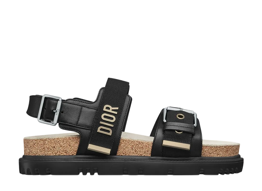 ディオール ウィメンズ ディオールアクト サンダル ラムスキン & テクニカル ファブリック "ブラック"