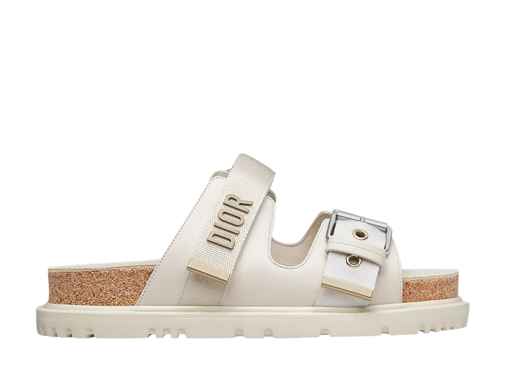 ディオール ウィメンズ ディオールアクト スライドサンダル ラムスキン & テクニカル ファブリック "ホワイト"