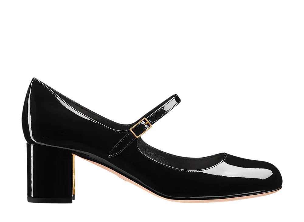 ディオール ウィメンズ D-アート パンプス パテントカーフスキン "ブラック"