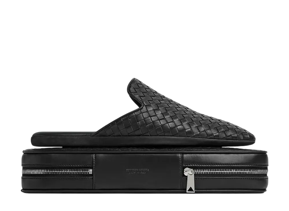 ボッテガヴェネタ トラベルケース付きパラッツォ スリッパ "ブラック"