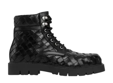 Bottega Veneta Haddock Lace-Up Ankle Boot "Black"