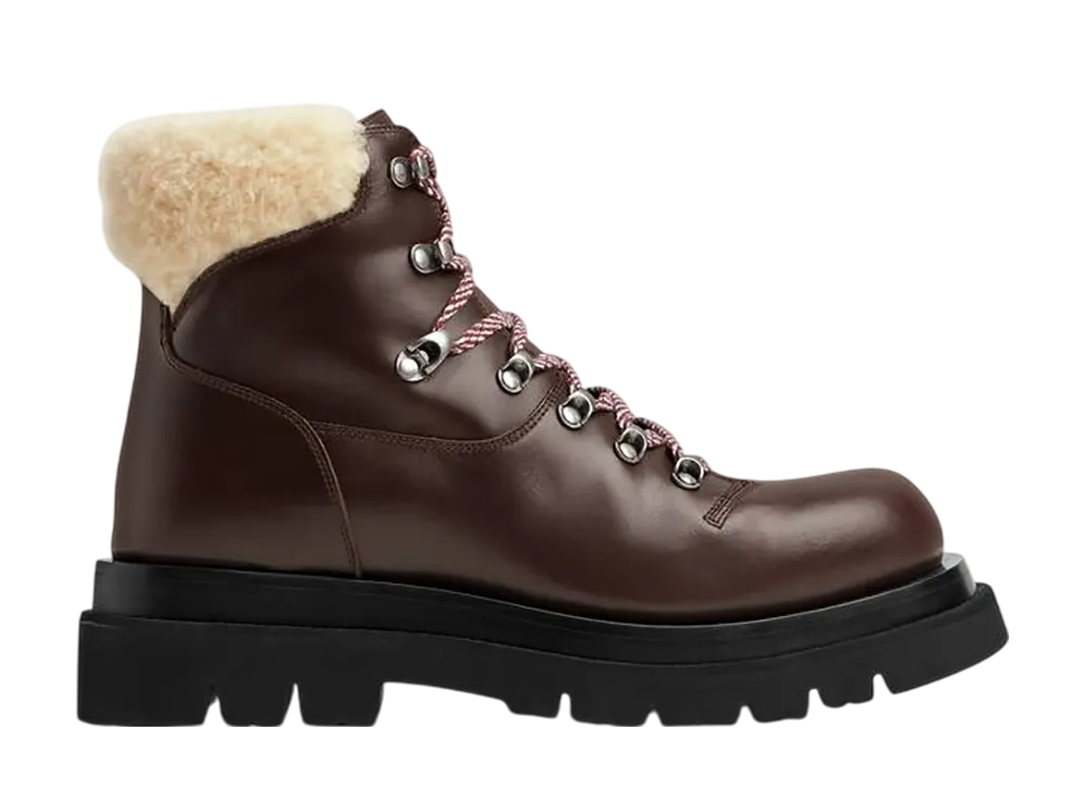 Bottega Veneta Lug Hiking Ankle Boot "Toffee/Porridge"