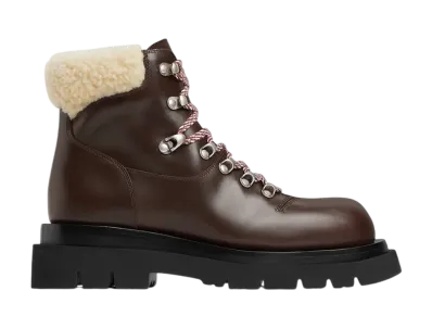 Bottega Veneta Women's Lug Hiking Ankle Boot "Toffee/Porridge"