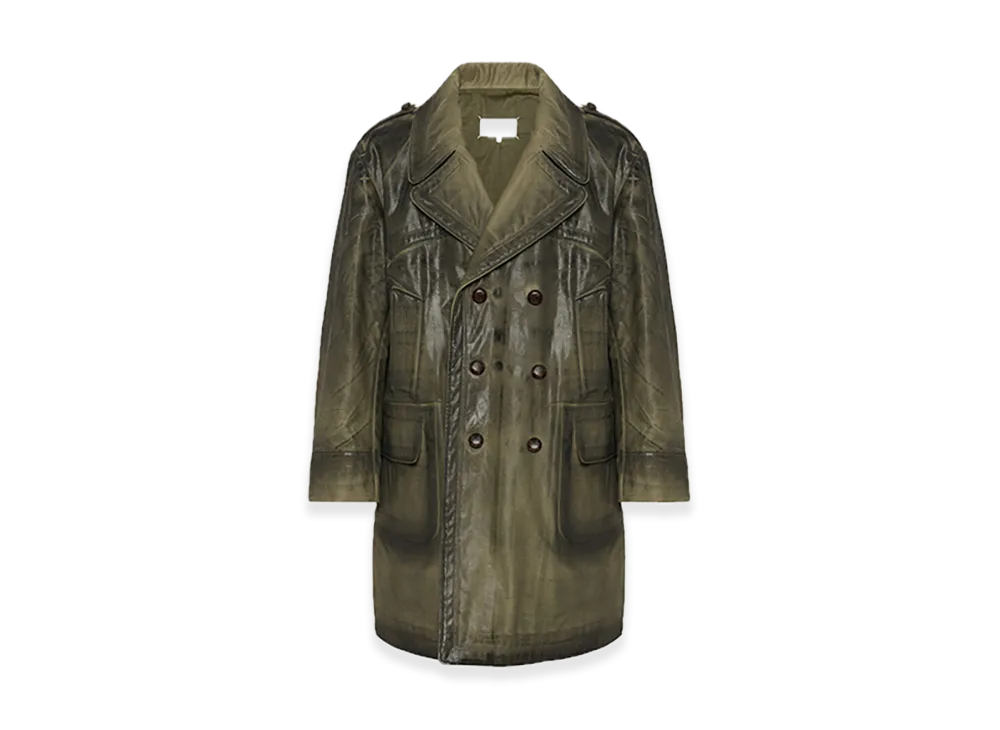 Maison Margiela Foil Print Caban Coat "Khaki"