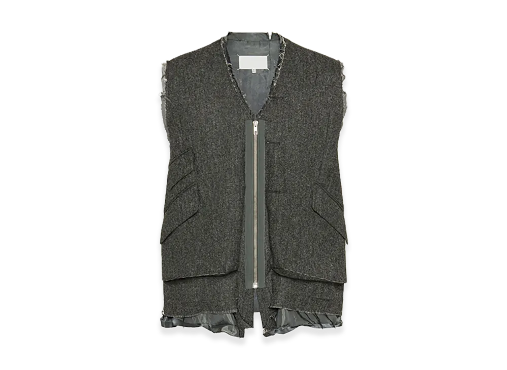Maison Margiela Wool Zip Gilet "Dark Grey"