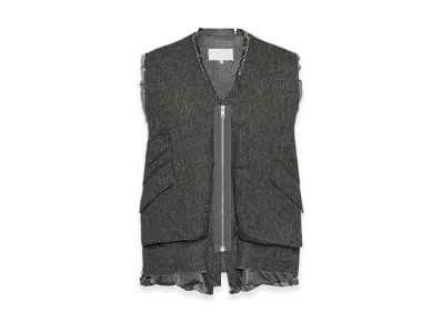 Maison Margiela Wool Zip Gilet "Dark Grey"