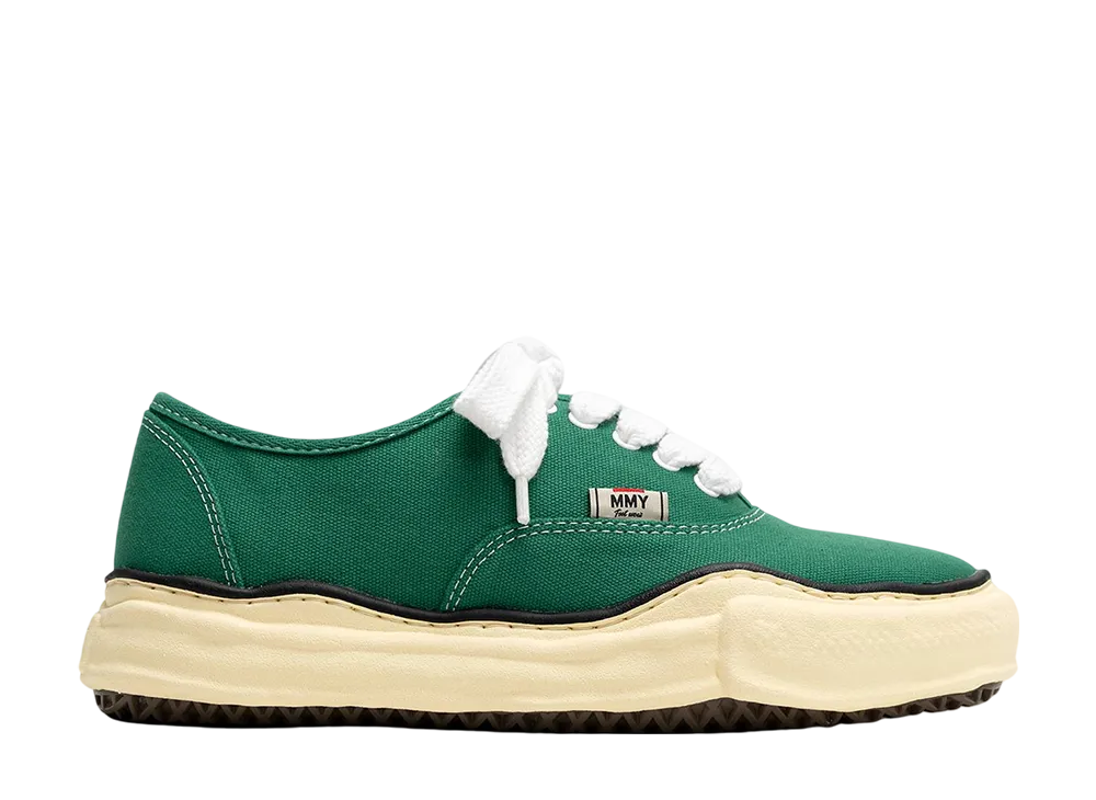 メゾンミハラヤスヒロ ベイカー ヴィンテージライク オリジナルソールキャンバスローカットスニーカー "CLグリーン" (A09FW735)