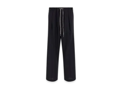 Maison Margiela Pinstripe Wool Drawstring Trousers "Blue"