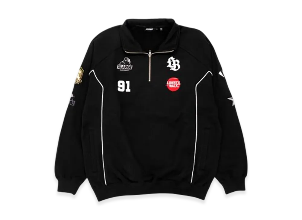 XLARGE x LIBERTY WALK Half Zip Sweatshirts "Black"
