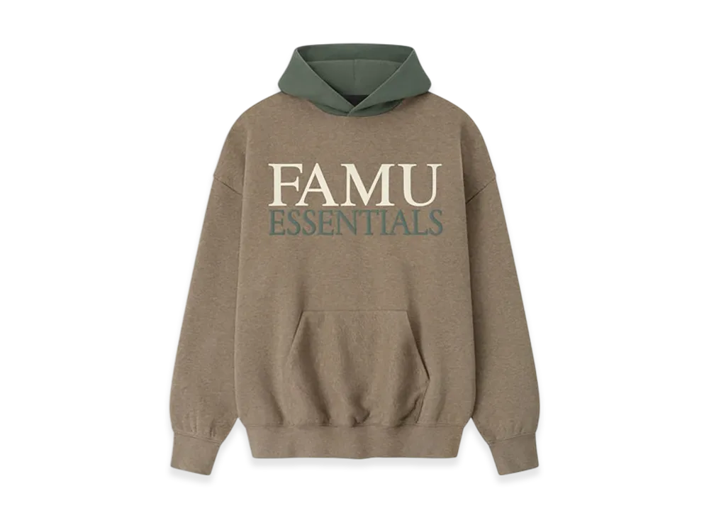 FEAR OF GOD ESSENTIALS x FAMU Sport Hoodie "Homestead Heather/Balsam Green"