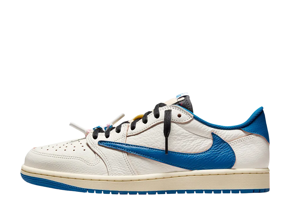 Travis Scott × fragment design × Nike Air Jordan 1 Low OG "Sail/Military Blue"