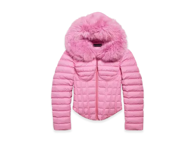 BALENCIAGA Women's Hooded Corset Puffer "Pink"
