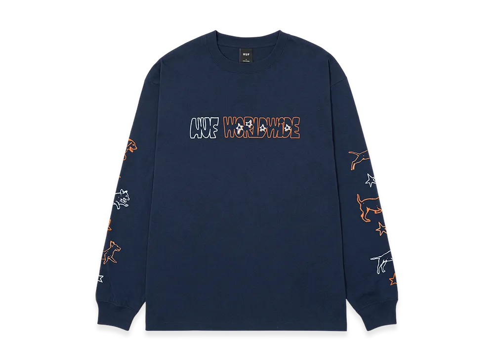 HUF WINTER 25 Fetch LS Tee "Navy"