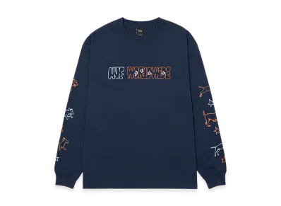 HUF WINTER 25 Fetch LS Tee "Navy"