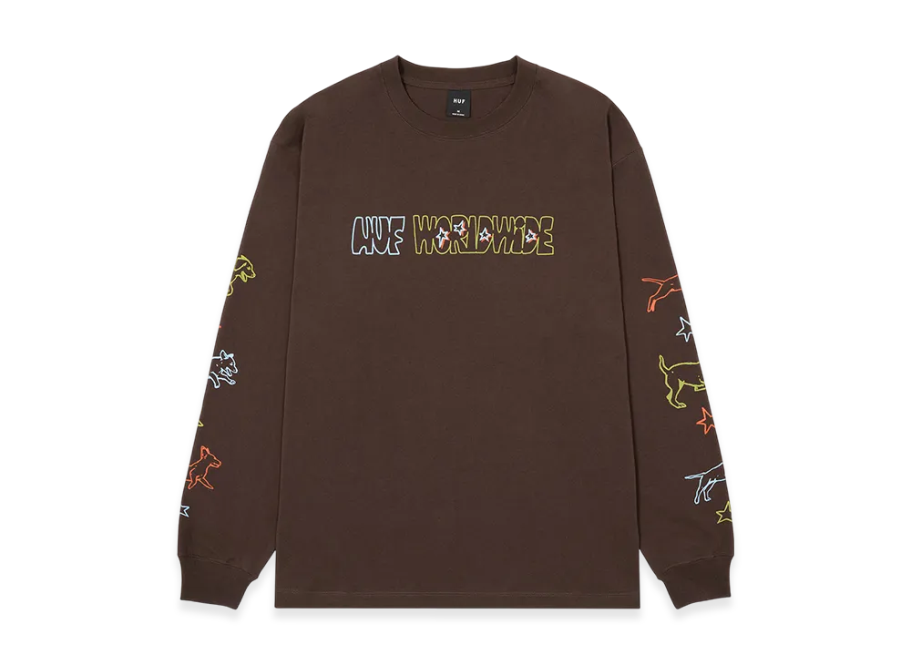 HUF WINTER 25 Fetch LS Tee "Chocolate"
