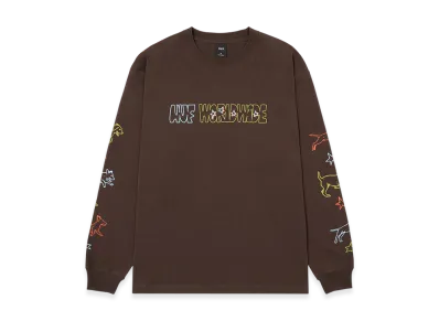 HUF WINTER 25 Fetch LS Tee "Chocolate"