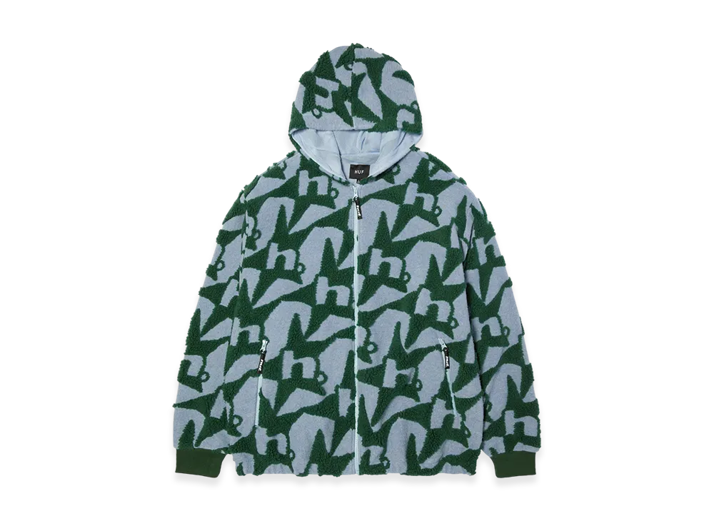 HUF WINTER 25 H Star Repeat High Pile Jacket "Ice Blue"