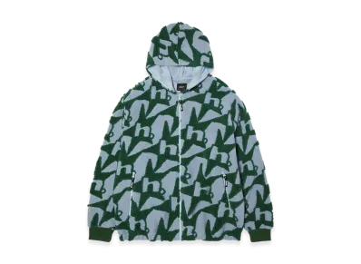 HUF WINTER 25 H Star Repeat High Pile Jacket "Ice Blue"