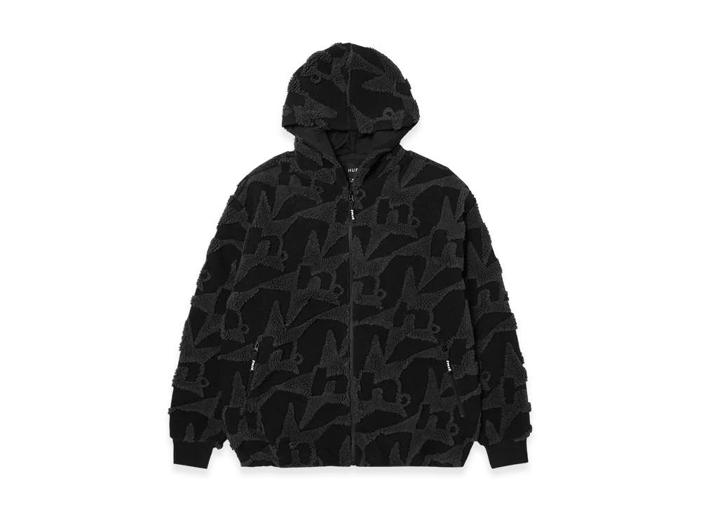 HUF WINTER 25 H Star Repeat High Pile Jacket "Black"