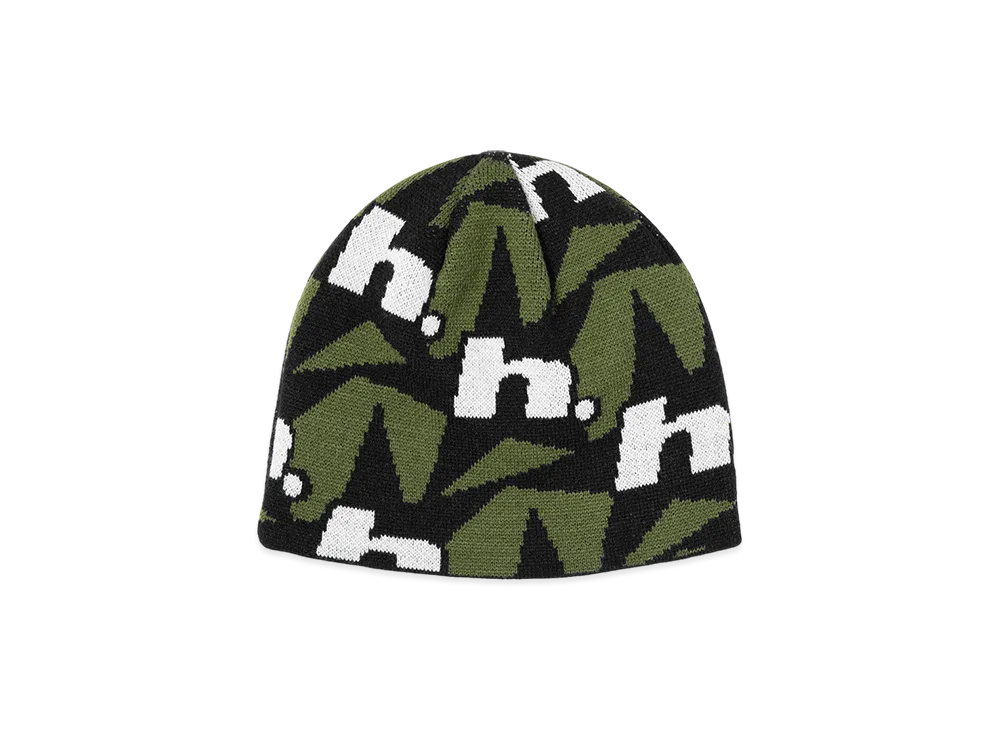 HUF WINTER 25 H Star Repeat Skull Beanie "Olive"
