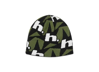 HUF WINTER 25 H Star Repeat Skull Beanie "Olive"