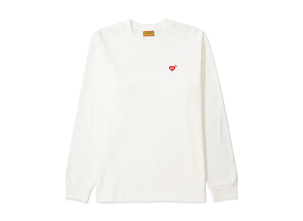 HUMAN MADE Heart Badge L/S T-Shirt "White"