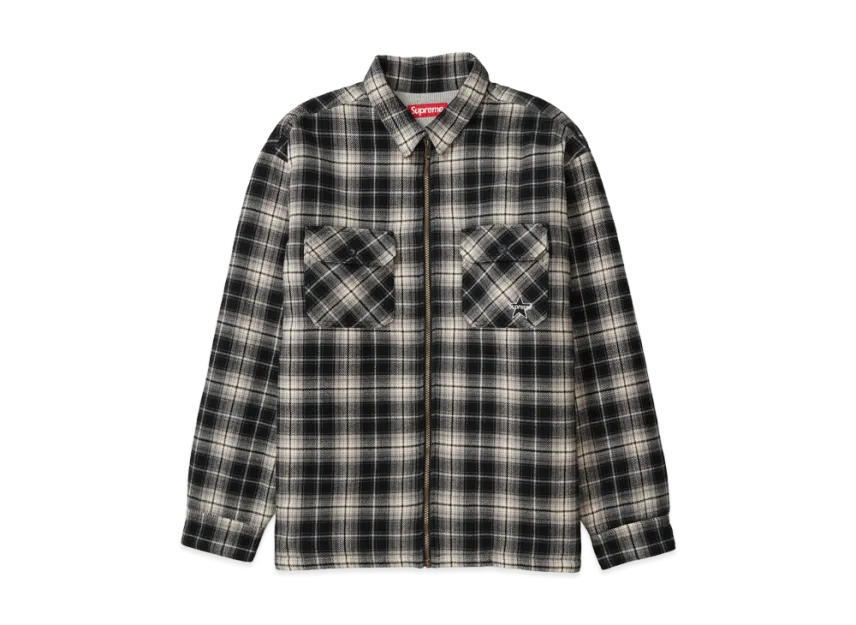 Supreme Thermal Lined Zip Up Flannel Shirt Supreme Thermal Lined Zip Up Flannel Shirt