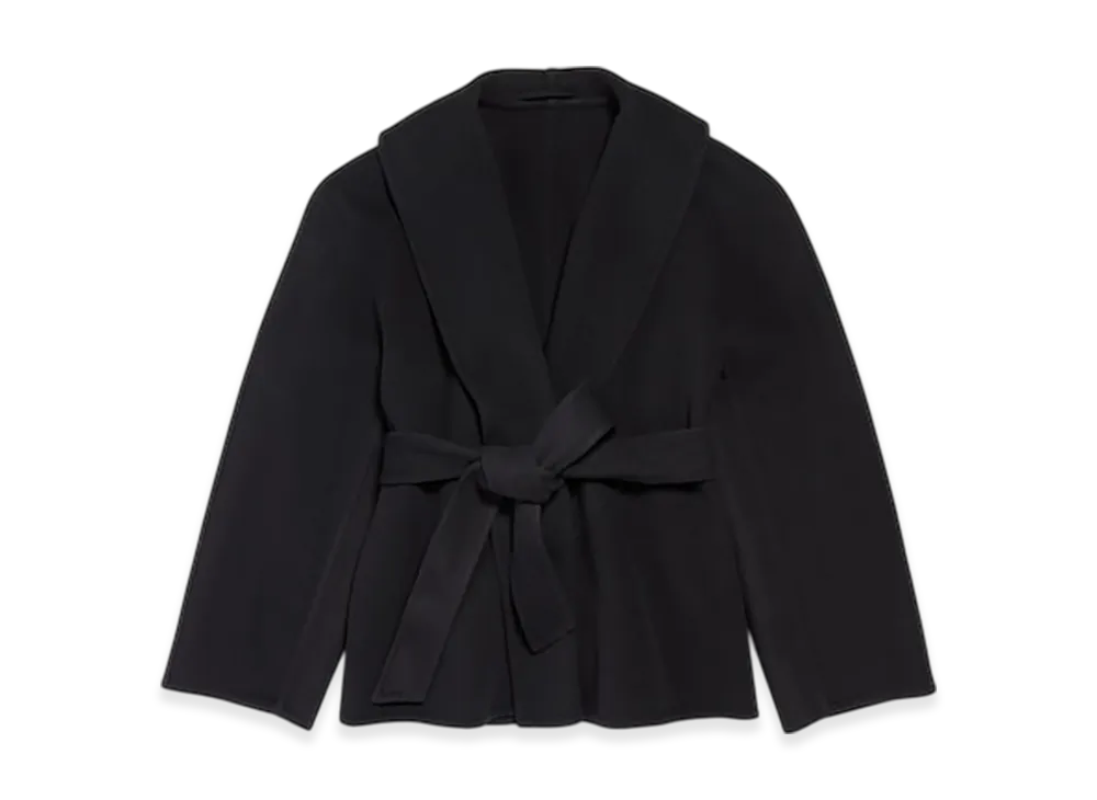 BALENCIAGA Women's Short Wrap Coat "Black"